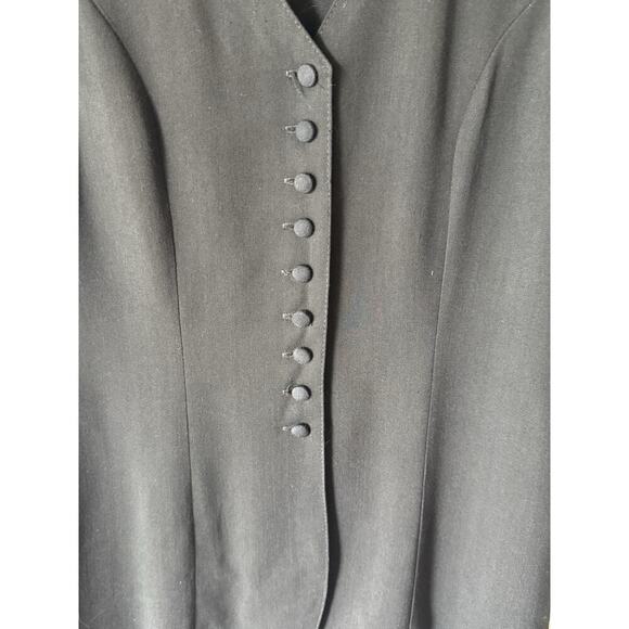 Vintage Shasha Collection Size Small 90s Black Button Front Sleevesless Vest - Picture 4 of 6